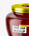 Glass Jar With Strawberry Jam Mockup