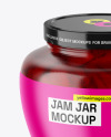 Glass Jar With Strawberry Jam Mockup