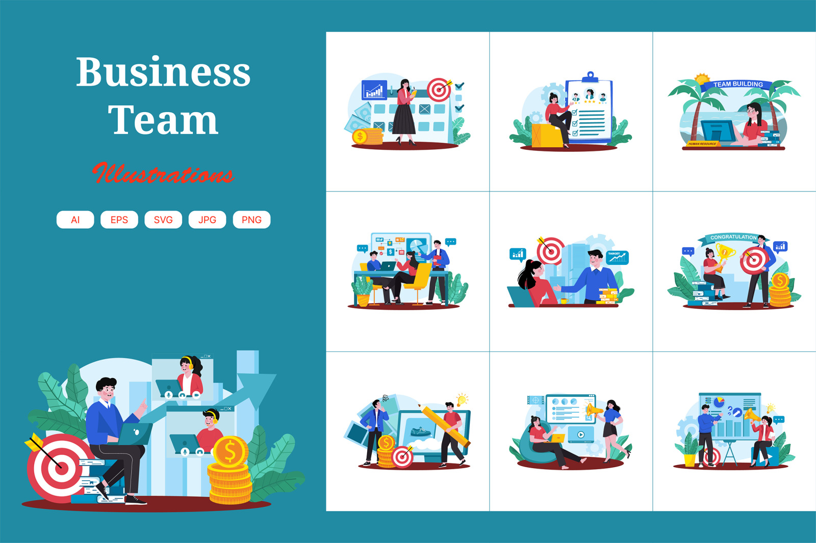 M726_Business Team Illustration_Part 01 M726_Business Team Illustration_Part 01