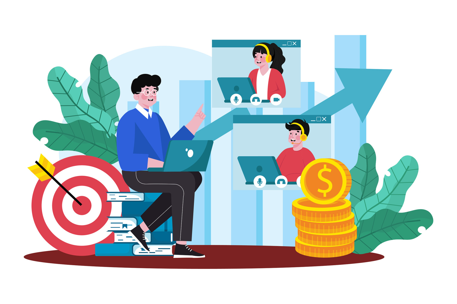 M726_Business Team Illustration_Part 01 M726_Business Team Illustration_Part 01