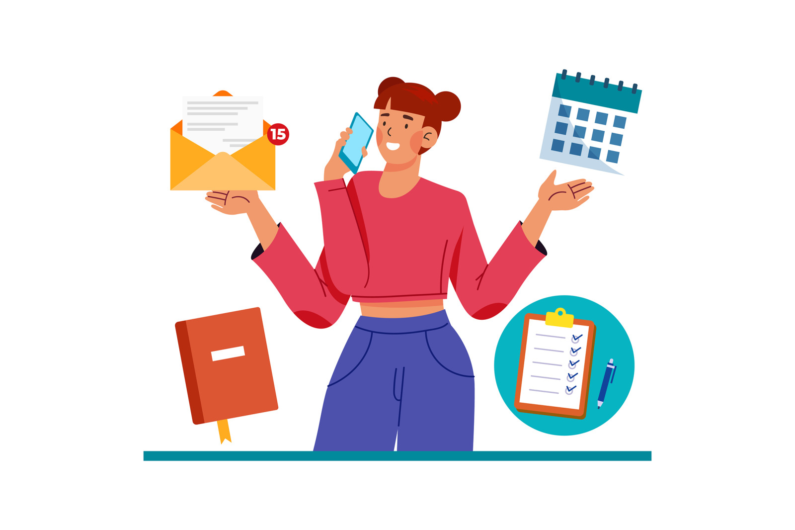 M729_ Multitasking Concept Illustration Pack M729_ Multitasking Concept Illustration Pack