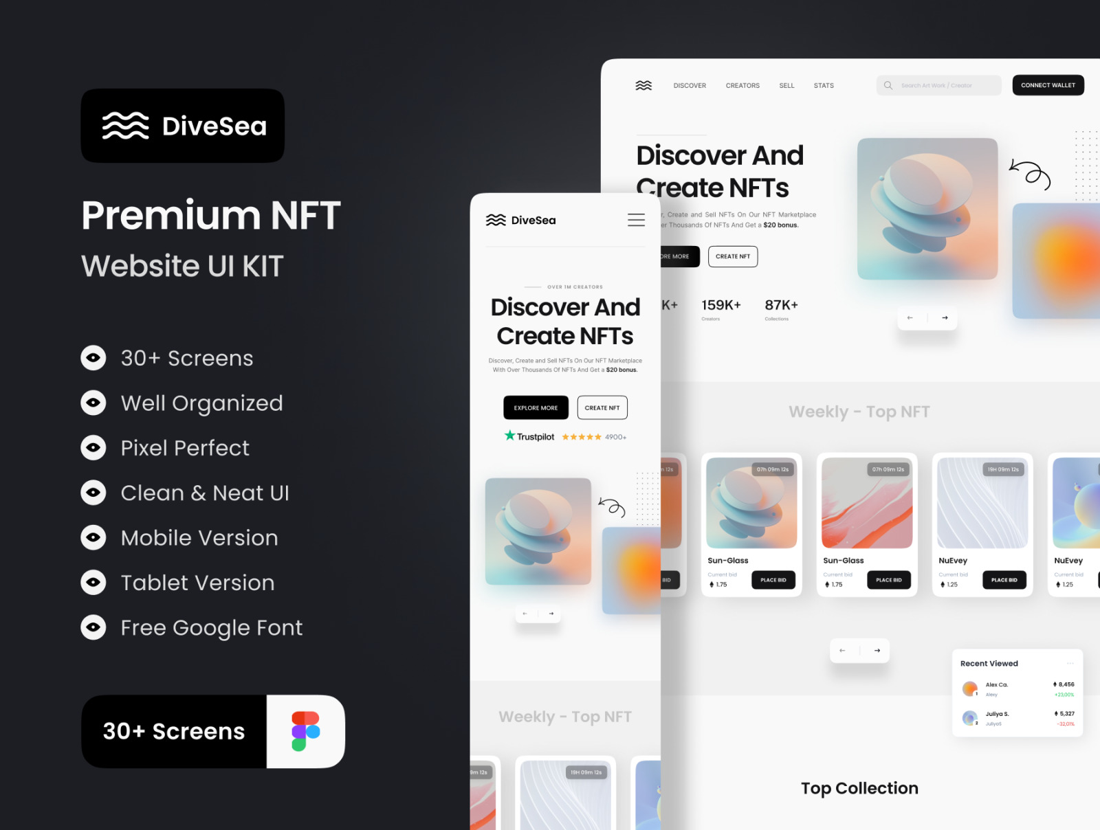 DiveSea - NFT Landing Page UI KIT