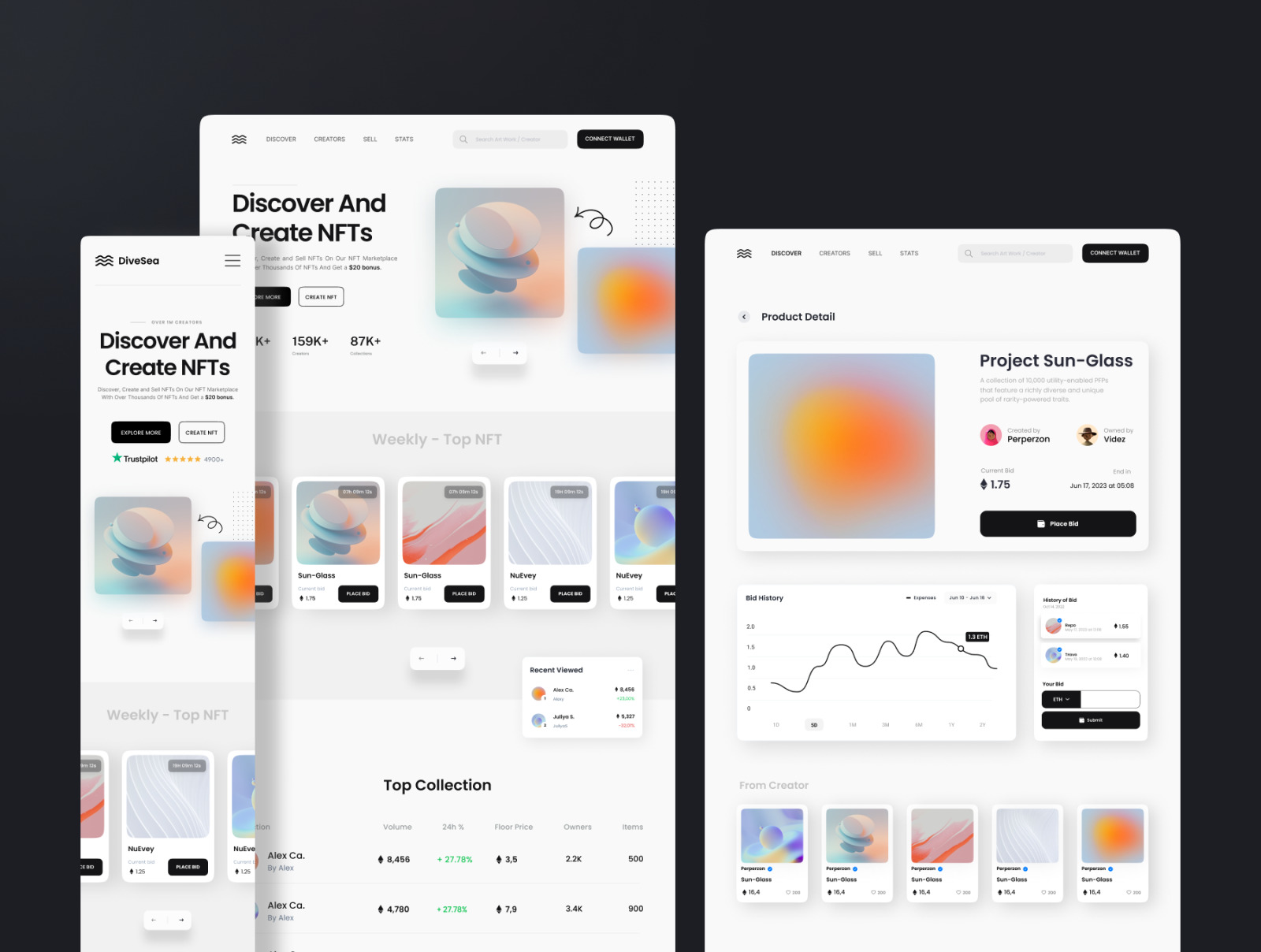 DiveSea - NFT Landing Page UI KIT