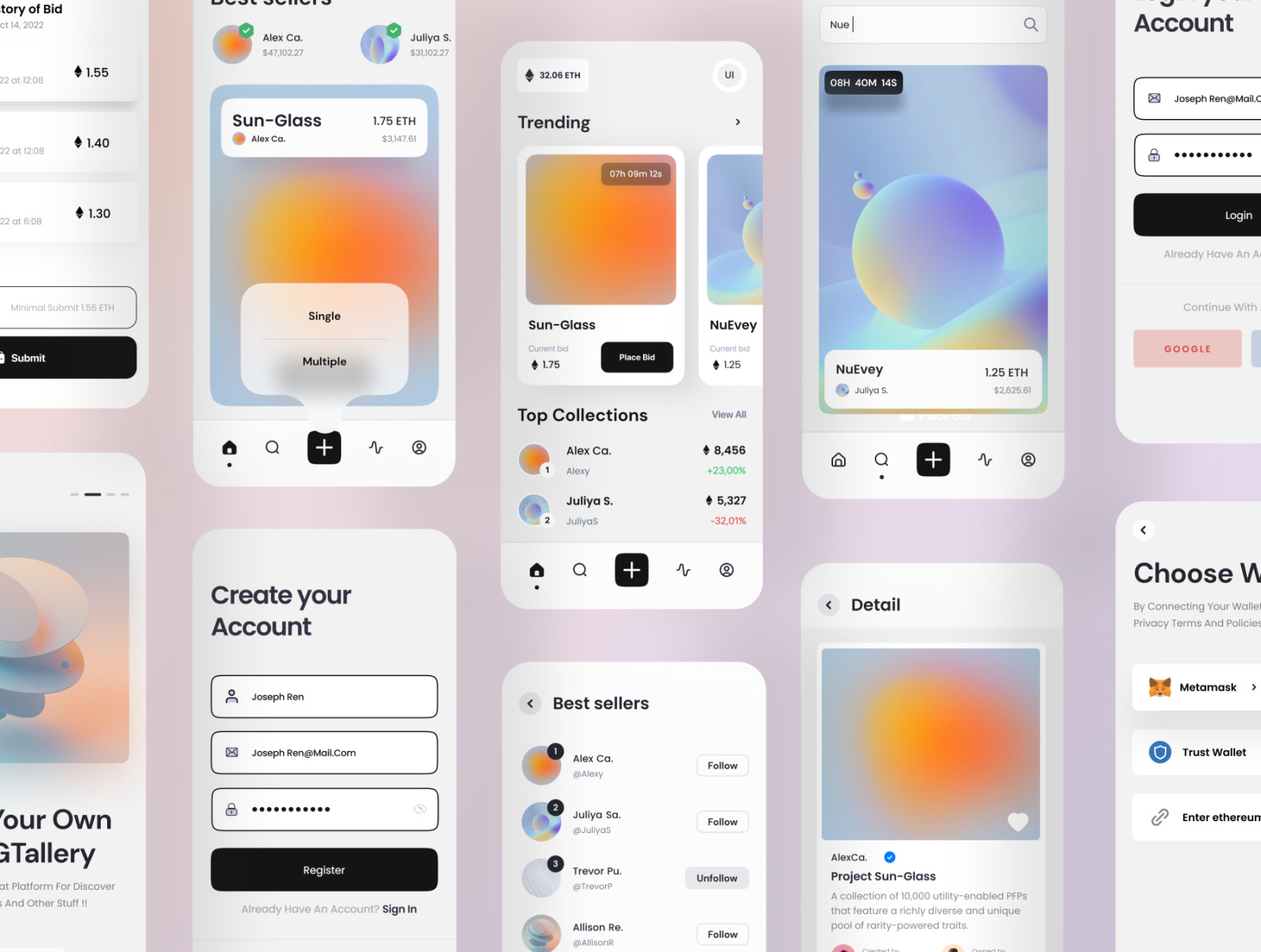DiveSea - NFT Market App UI KIT DiveSea - NFT Market App UI KIT