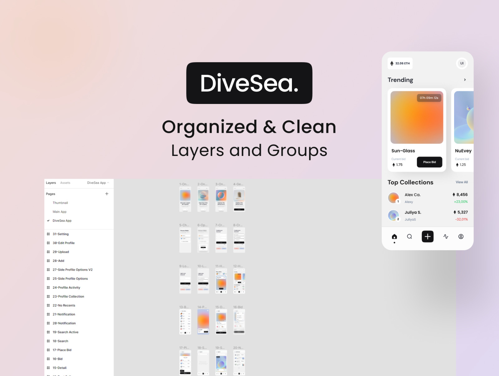 DiveSea - NFT Market App UI KIT