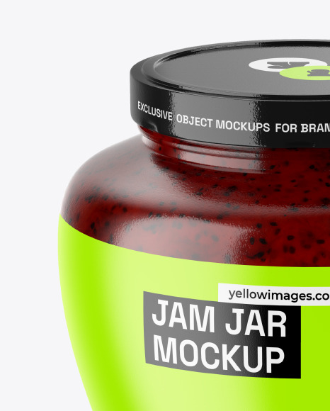 Glass Jar With Gooseberry Jam Mockup