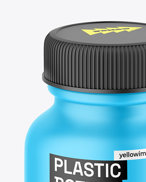 Matte Plastic Bottle with Pills Mockup