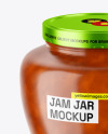 Glass Jar With Apple Jam Mockup