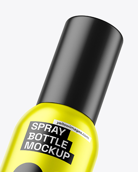 Matte Metallic Spray Bottle Mockup