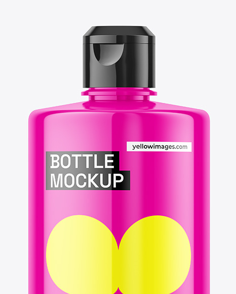 Glossy Plastic Bottle Mockup