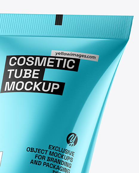 Glossy Metallic Cosmetic Tube Mockup