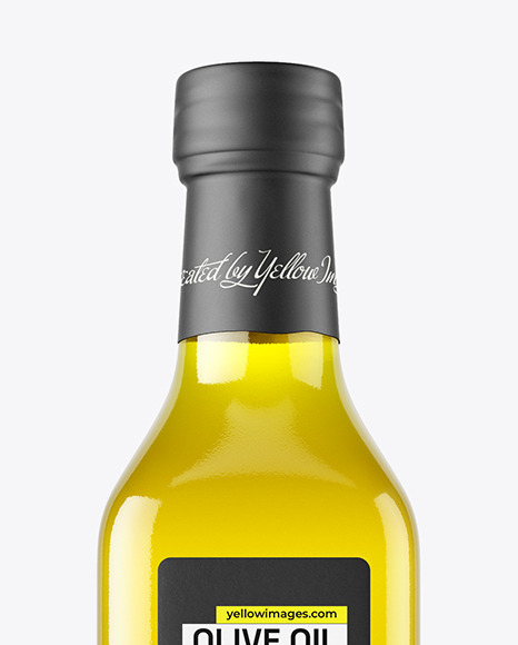 Clear Glass Olive Oil Bottle Mockup