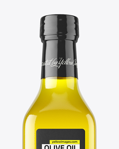 Clear Glass Olive Oil Bottle Mockup