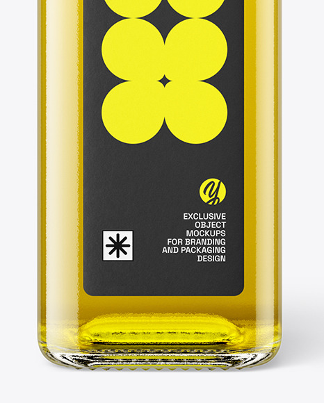Clear Glass Olive Oil Bottle Mockup