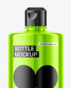 Glossy Metallic Bottle Mockup