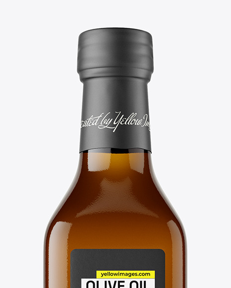 Amber Glass Olive Oil Bottle Mockup