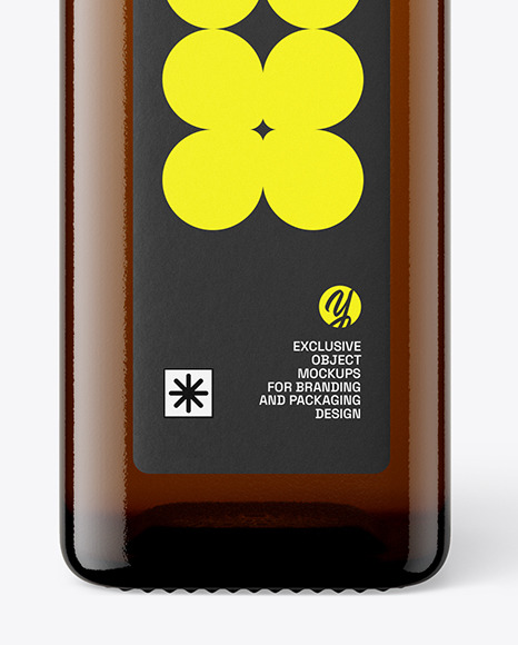 Amber Glass Olive Oil Bottle Mockup