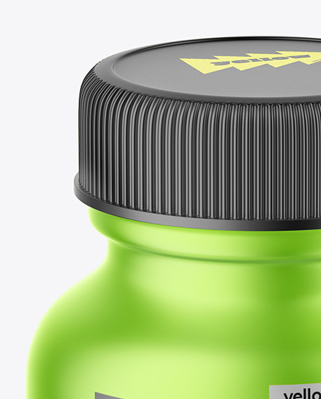 Metallized Plastic Bottle with Pills Mockup