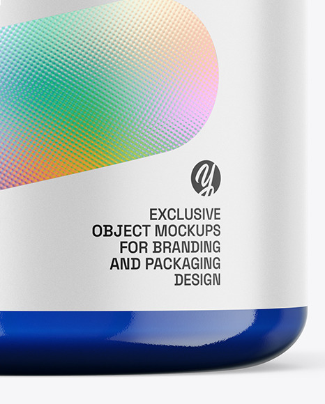 Blue Glass Candle Mockup