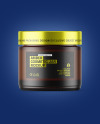 Dark Amber Frosted Glass Cosmetic Jar Mockup