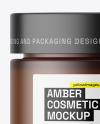 Dark Amber Frosted Glass Cosmetic Jar Mockup