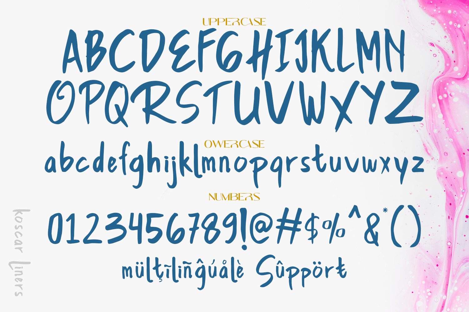 Koscar Liners - Handwritten Font