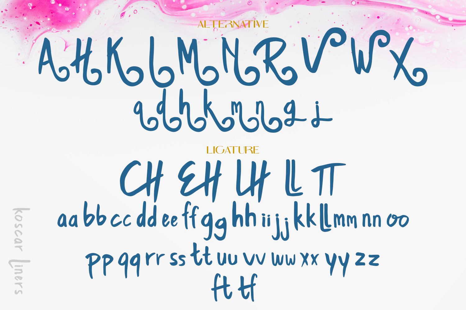 Koscar Liners - Handwritten Font Koscar Liners - Handwritten Font