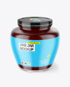 Glass Jar With Raspberry Jam Mockup