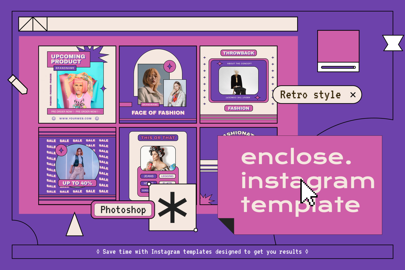 Enclose Y2k Modern Instagram Templates