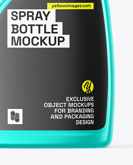 Glossy Metallic Spray Bottle Mockup