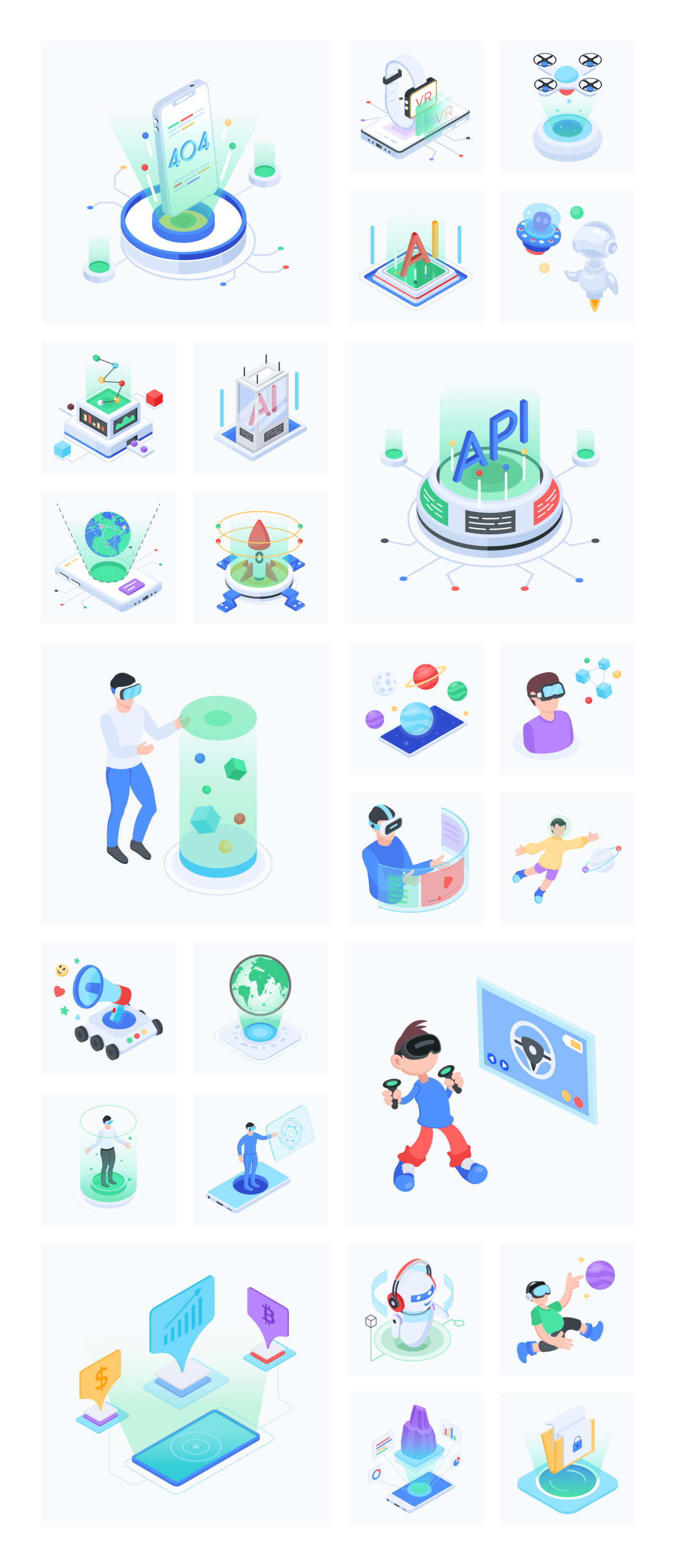 VR Isometric Illustration Set