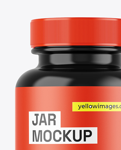 Glossy Jar W/ Pills Mockup