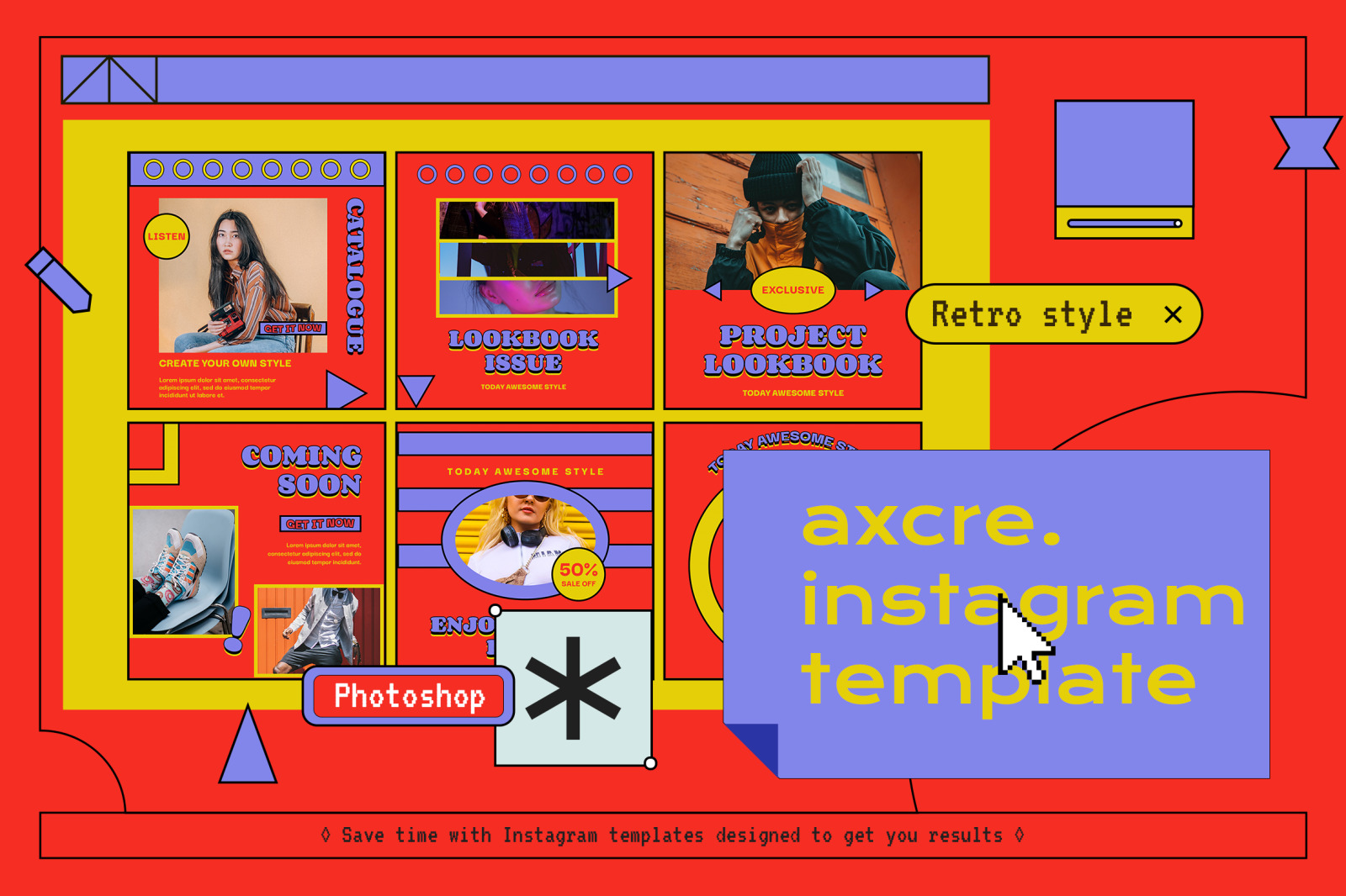 Axcre Retro Style Instagram Templates