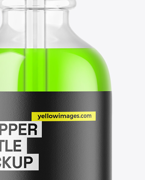 Clear Glass Dropper Bottle Mockup