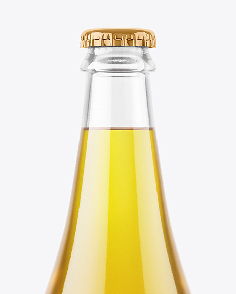 Clear Glass Beer Bottle Mockup