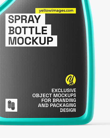 Glossy Metallic Spray Bottle Mockup