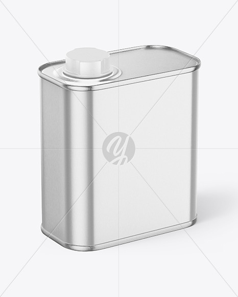 Metallic Square Tin Can Mockup