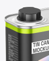 Metallic Square Tin Can Mockup