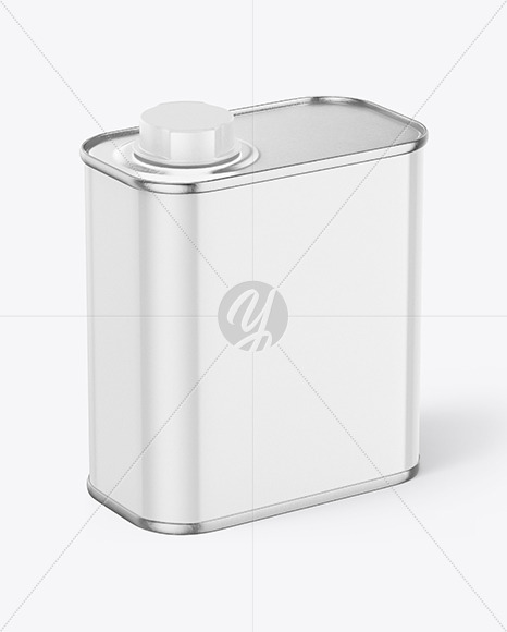 Glossy Square Tin Can Mockup