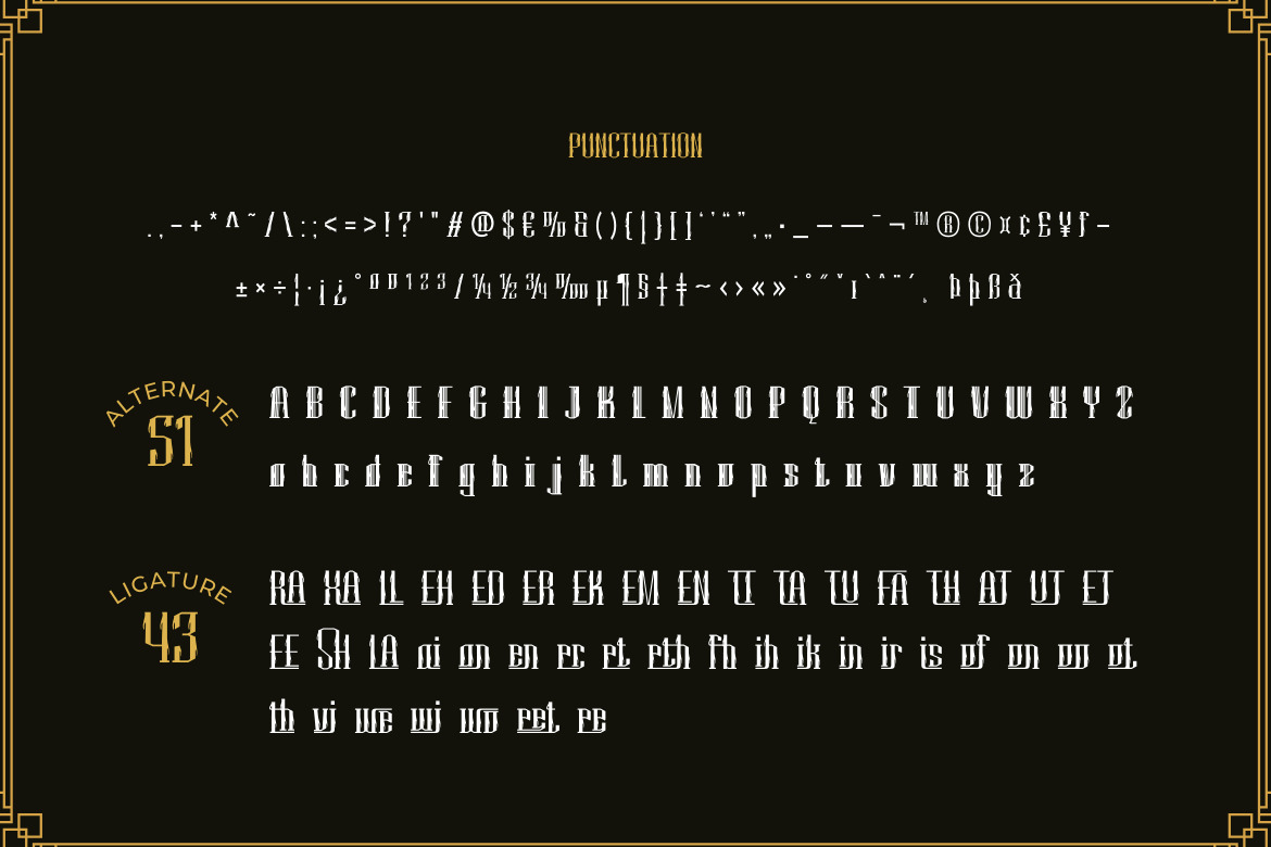 Mihbur | Art Deco Font