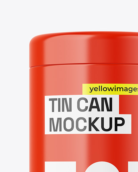 Glossy Tin Can Mockup