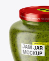 Glass Jar With Kiwi Jam Mockup