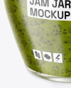 Glass Jar With Kiwi Jam Mockup