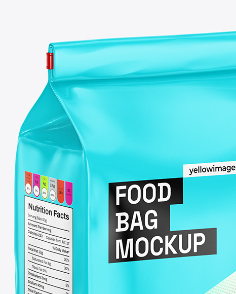 Glossy Food Bag Mockup