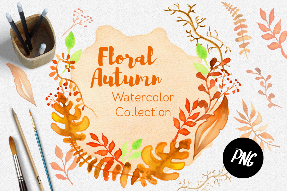 Fall Watercolor clipart Autumn Fall Watercolor clipart Autumn