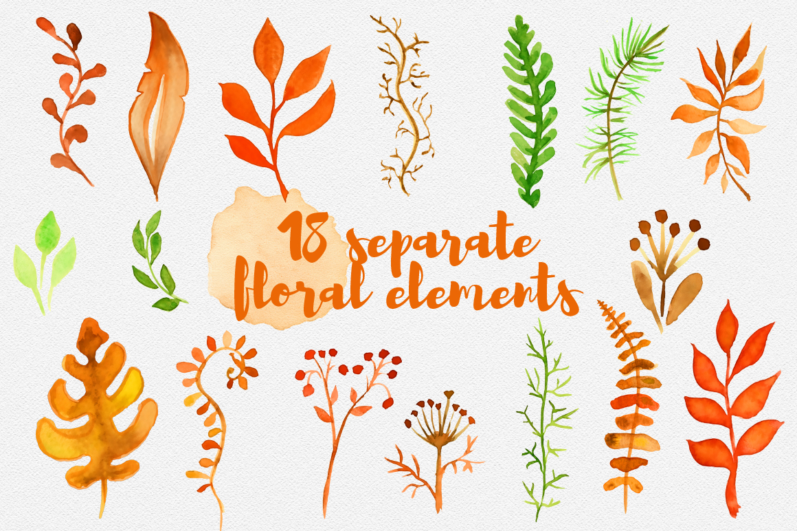 Fall Watercolor clipart Autumn