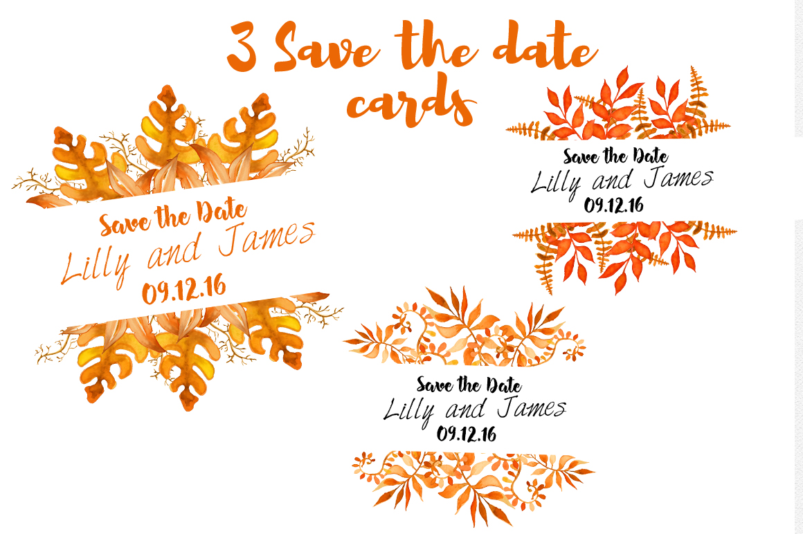 Fall Watercolor clipart Autumn