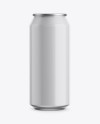 440ml Glossy Aluminium Can Mockup - Front View (Eye-Level Shot)