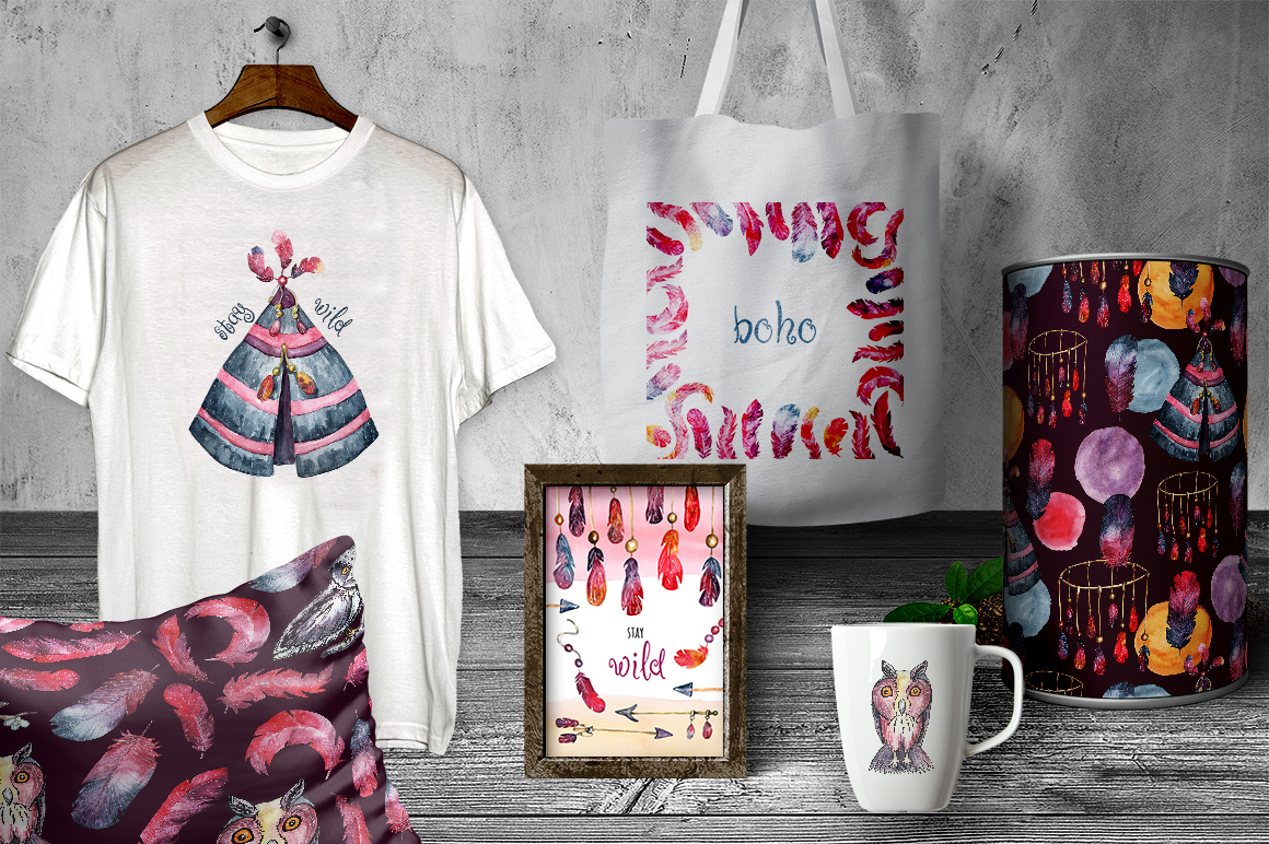 Watercolor Tribal set Watercolor Tribal set