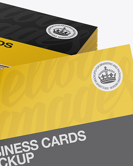 Stack of Glossy Business Cards Mockup